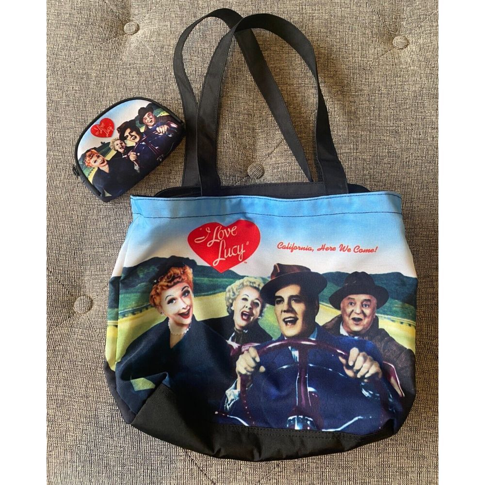 I LOVE LUCY Tote & Coin Purse Lucy Ethel Fred & Ricky California Here We Come!